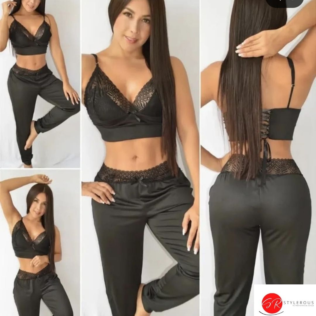 Pantalón negro y blusa